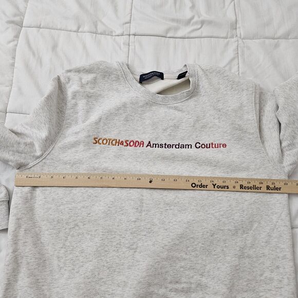 Scotch & Soda Amsterdam Couture Sweatshirt Men XXL Gray Pullover Melange Sweater - Picture 8 of 10